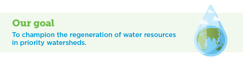 Our goal: To champion the regeneration of water resources in priority watersheds