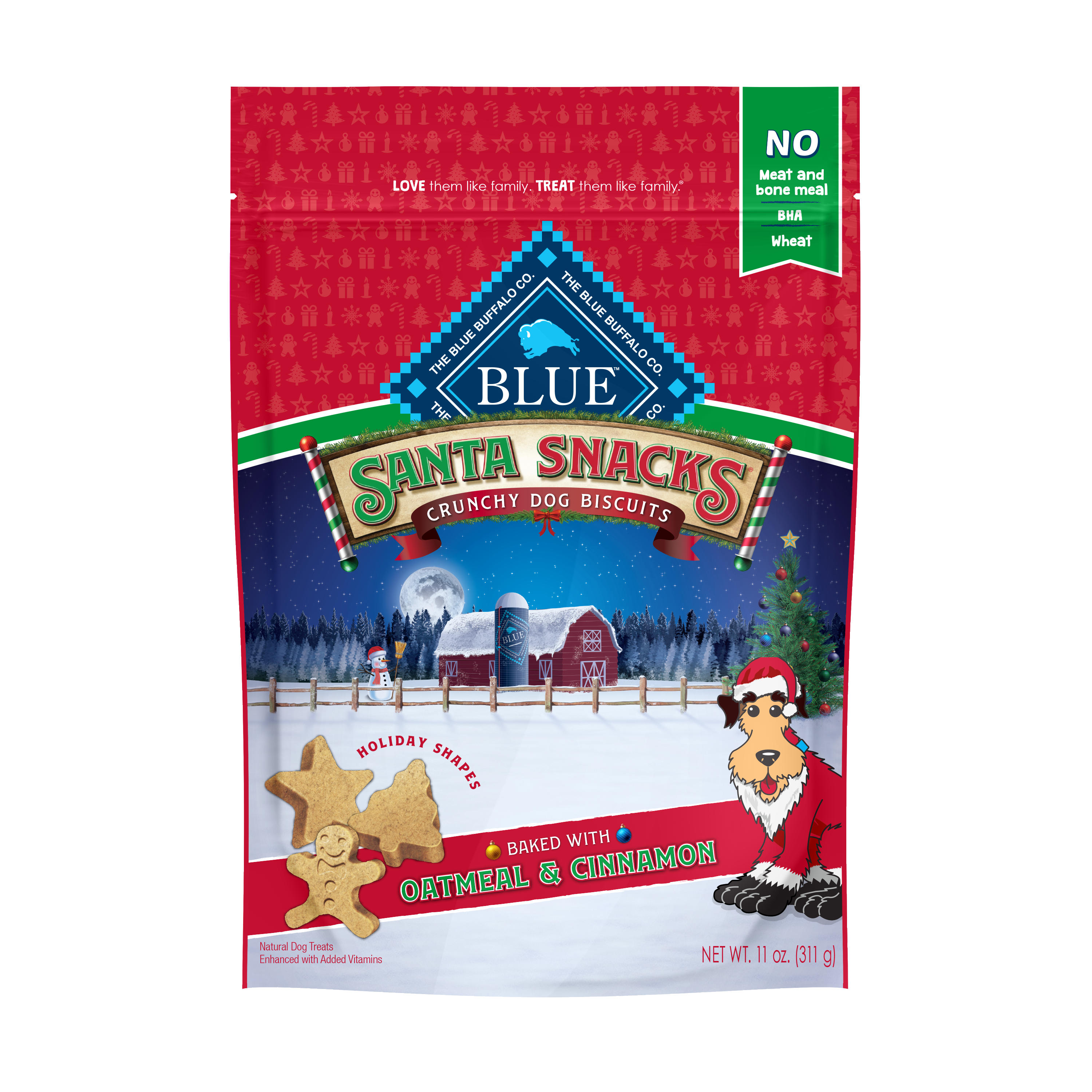 Blue Buffalo santa snacks crunchy dog treats